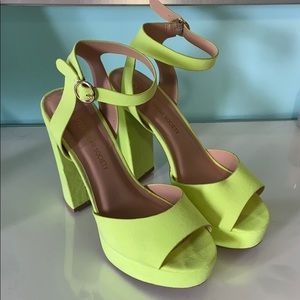 ✨Neon Yellow-Green Platform Heels